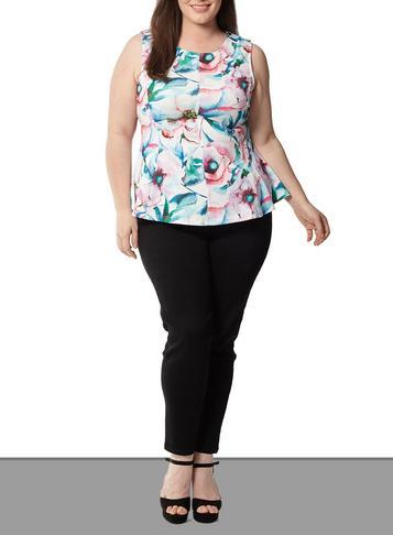 Dorothy Perkins *izabel London Curve Navy Floral Print Top