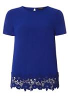 Dorothy Perkins Cobalt Crochet Hem T-shirt