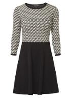 Dorothy Perkins Black Jacquard Fit And Flare Dress