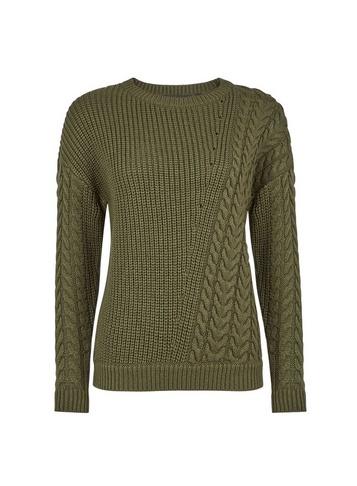Dorothy Perkins Breast Cancer Care Khaki Diagonal Cable Jumper