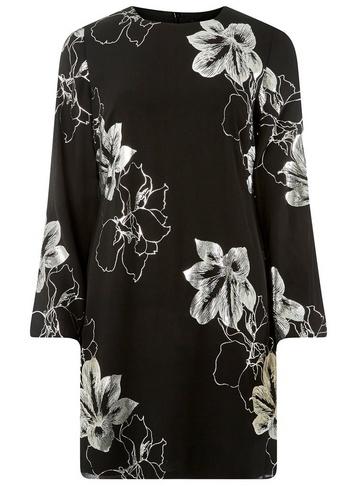 Dorothy Perkins Black And Silver Shift Dress