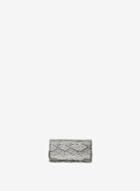 Dorothy Perkins Black Faux Snake Skin Metal Corner Purse
