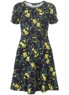 Dorothy Perkins Navy Floral Print Fit And Flare Dress