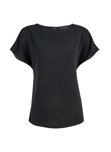 Dorothy Perkins Black Shoulder Button T-shirt