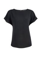 Dorothy Perkins Black Shoulder Button T-shirt