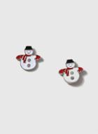 Dorothy Perkins Silver Christmas Snowman Stud Earrings