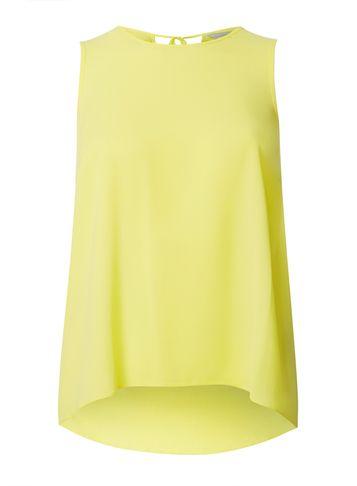 Dorothy Perkins Petite Yellow Sleeveless Tie Back Top