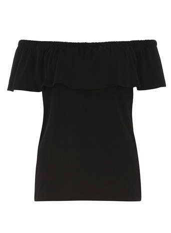 Dorothy Perkins Black Ruffle Bardot Top