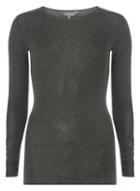 Dorothy Perkins *tall Charcoal Aw18 Long Sleeve Crew Neck Top