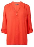 Dorothy Perkins *tall Coral Pink Roll Sleeve Shirt