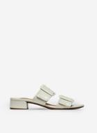 Dorothy Perkins Wide Fit White Bibi Two Part Buckle Mules