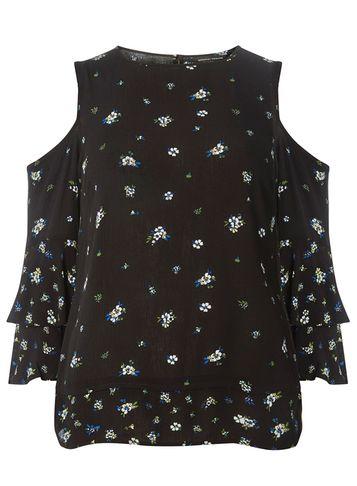 Dorothy Perkins Black Mix 'n' Match Cold Shoulder Top