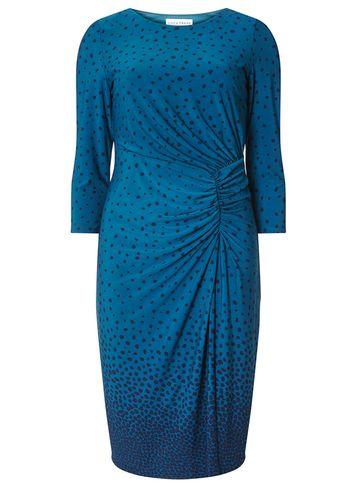 Dorothy Perkins *lily & Franc Blue Scattered Spot Print Ruched Shift Dress