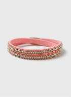 Dorothy Perkins Pink Wrap Crystal Bracelet