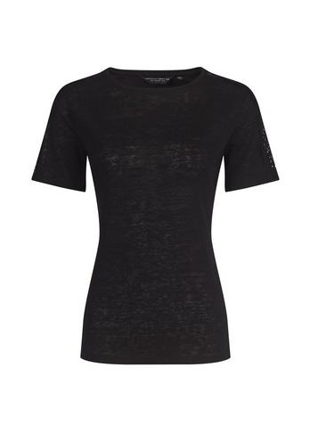 Dorothy Perkins Black Crochet Shoulder T-shirt