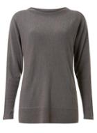 Dorothy Perkins Charcoal Soft Zip Cuff Batwing Jumper