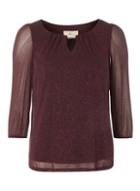 Dorothy Perkins *billie & Blossom Petite Mulberry Red Trim Blouse