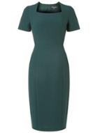 Dorothy Perkins *tall Green Square Neck Panelled Pencil Dress