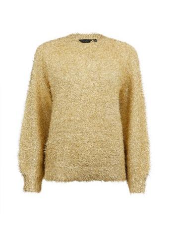 Dorothy Perkins Gold Eyelash Tinsel Jumper