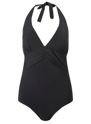 Dorothy Perkins *dp Beach Black Ruched Front Swimsuit