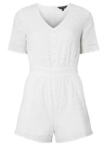 Dorothy Perkins White Broderie Playsuit