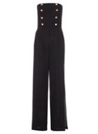 Dorothy Perkins *quiz Black Gold Button Jumpsuit