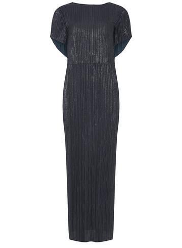Dorothy Perkins Navy Plisse Ruffle Back Maxi Dress