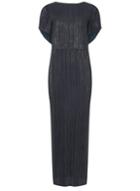 Dorothy Perkins Navy Plisse Ruffle Back Maxi Dress