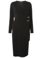 Dorothy Perkins *tall Black Ring Detail Wrap Dress