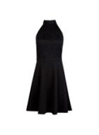 Dorothy Perkins *black Lace Halter Neck Skater Dress