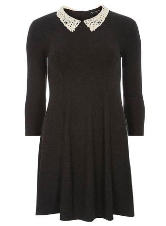 Dorothy Perkins Grey Lace Collar Tunic