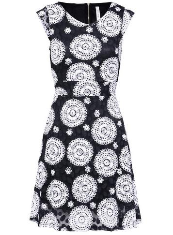 Dorothy Perkins *izabel London Black Mosaic Print Skater Dress