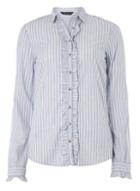 Dorothy Perkins *tall Stripe Frill Front Shirt
