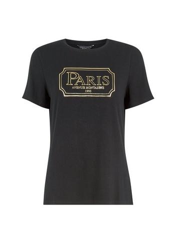 Dorothy Perkins Black 'paris' Motif T-shirt