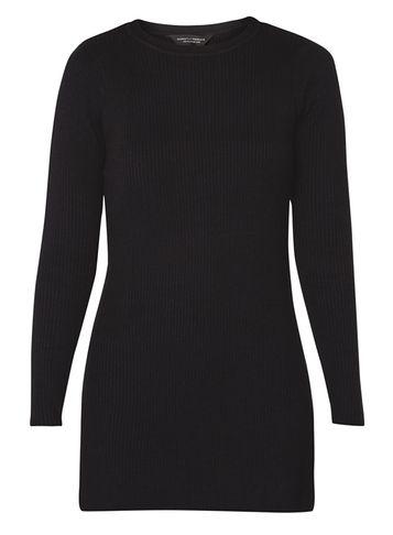 Dorothy Perkins Black Ribbed Side Split Jumper