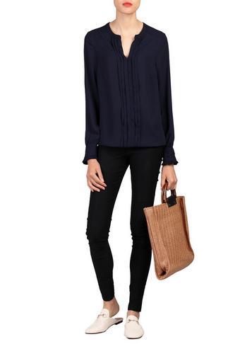 Dorothy Perkins *jolie Moi Navy Pleated Blouse