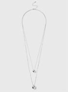 Dorothy Perkins Silver Double Ball Necklace