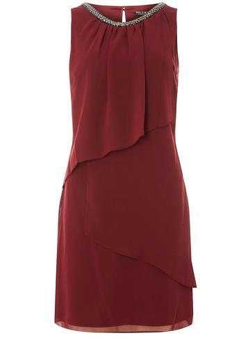 Dorothy Perkins *billie And Blossom Mulberry Embellished Trapeze Dress