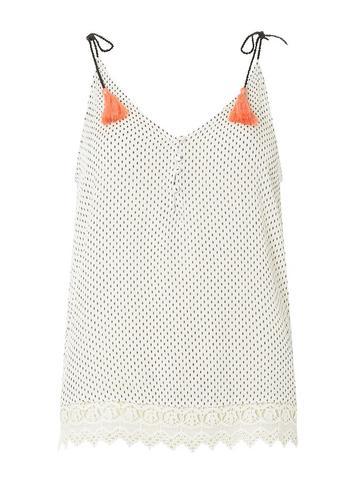 Dorothy Perkins *only White Ditsy Print Tassel Top