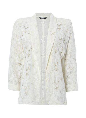 Dorothy Perkins *roman Originals Ivory Floral Lace Blazer