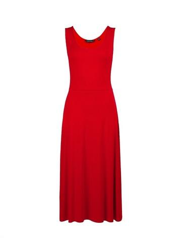 Dorothy Perkins Red Seamed Fit And Flare Midi Dress
