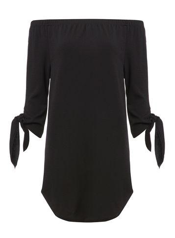 Dorothy Perkins *izabel London Black Cuffs Pocketed Dress