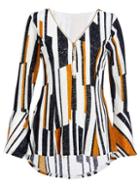 Dorothy Perkins *quiz Multi Colured Striped Peplum Top