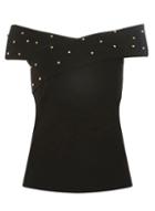 Dorothy Perkins Black Studded Bardot Top