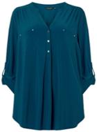 Dorothy Perkins *dp Curve Teal Blue Button Jersey Shirt