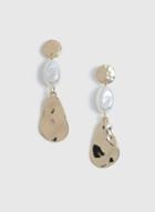 Dorothy Perkins Pearl And Gold Drop Earrings