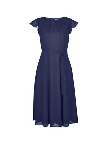 *billie & Blossom Petite Navy Belted Skater Dress