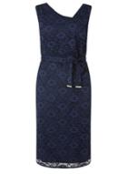 Dorothy Perkins *dp Curve Navy Lace Manipulated Shift Dress