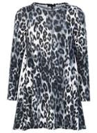 Dorothy Perkins *izabel London Grey Leopard Print Swing Dress
