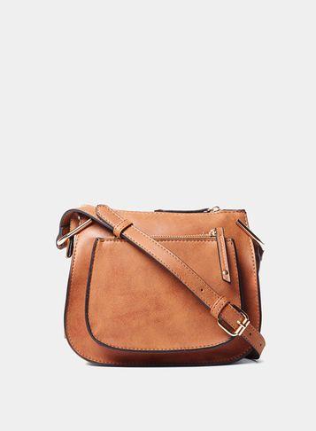 Dorothy Perkins Tan Mini Saddle Cross Body Bag